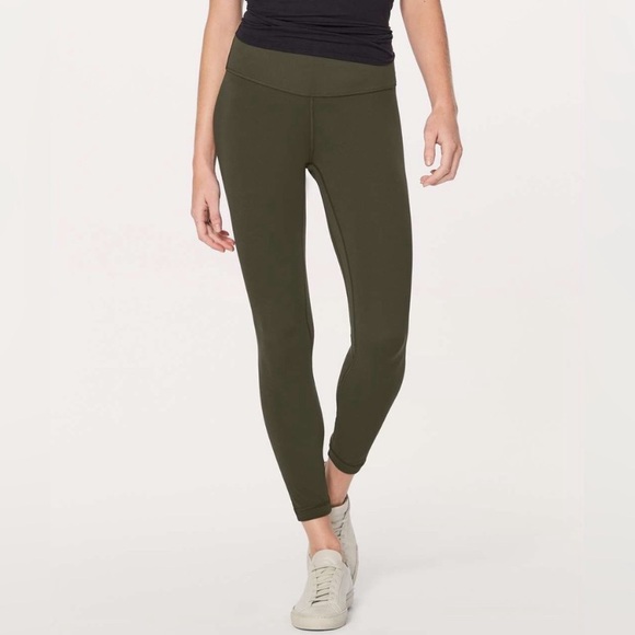 LULULEMON Align Olive Green 26 inch Leggings - Picture 1 of 7